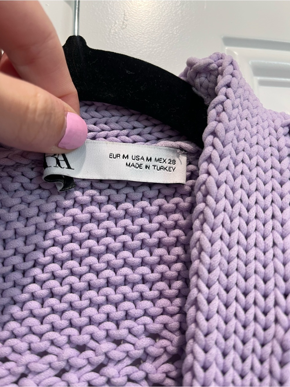 Zara Lilac Openwork Crochet Button-Front Cardigan - Picture 2 of 4